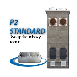 Komínová sestava STANDARD P2, 8 m, 180-90°/180-90°, 2x čistič