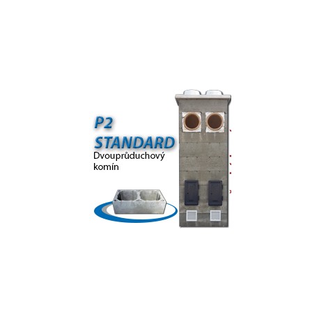 Komínová sestava STANDARD P2, 8 m, 180-90°/180-90°, 2x čistič