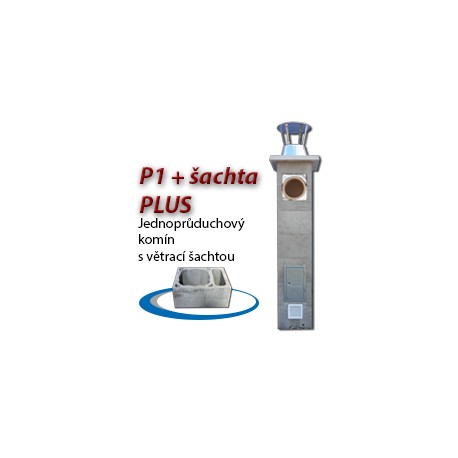 Komínová sestava PLUS P1+šachta, 8 m, 180-90°, 1x čistič