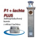 Komínová sestava PLUS P1+šachta, 8 m, 180-90°, 1x čistič