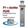 Komínová sestava PLUS P1+šachta, 8 m, 180-90°, 1x čistič