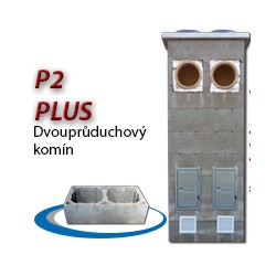 Komínová sestava PLUS P2, 8 m, 180-90°/180-90°, 2x čistič